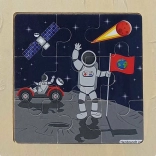 Lesena sestavljanka Vesolje – Na Luni, 9 kosov