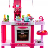 Indukcijska kuhinjica Mali kuhar s svetlobo in zvokom, roza